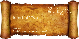Mucsi Éva névjegykártya