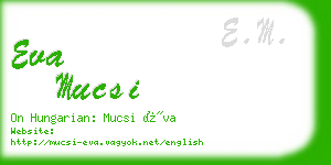 eva mucsi business card